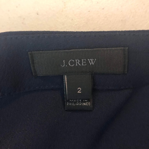 J.Crew Drapey Crepe Faux Wrap Top Navy Blue - Picture 6 of 8